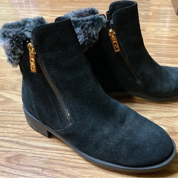 Cole Haan Ankle Boots, suede black with Faux Fur. - Picture 6 of 7
